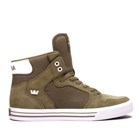 Supra Vaider Olivengrønne Høye Sneakers Dame [NO-3-M403]
